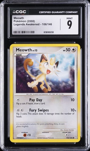 Meowth graded CGC 9 for sale on eBay