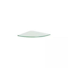 GLASSLINE 9.8 In. X 9.8 In. X 0.31 In. Frosted Glass Corner Shelf without Bracke