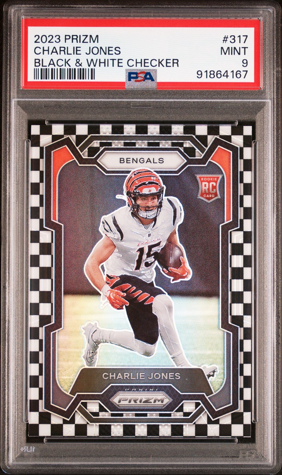 Charlie Jones Panini Prizm #317 Black & White Checker