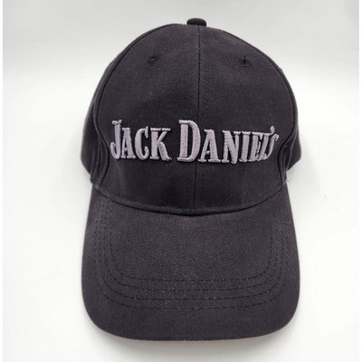 Jack Daniels Embroidered Black Cap One Size Fits All Cotton Adjustable Strap