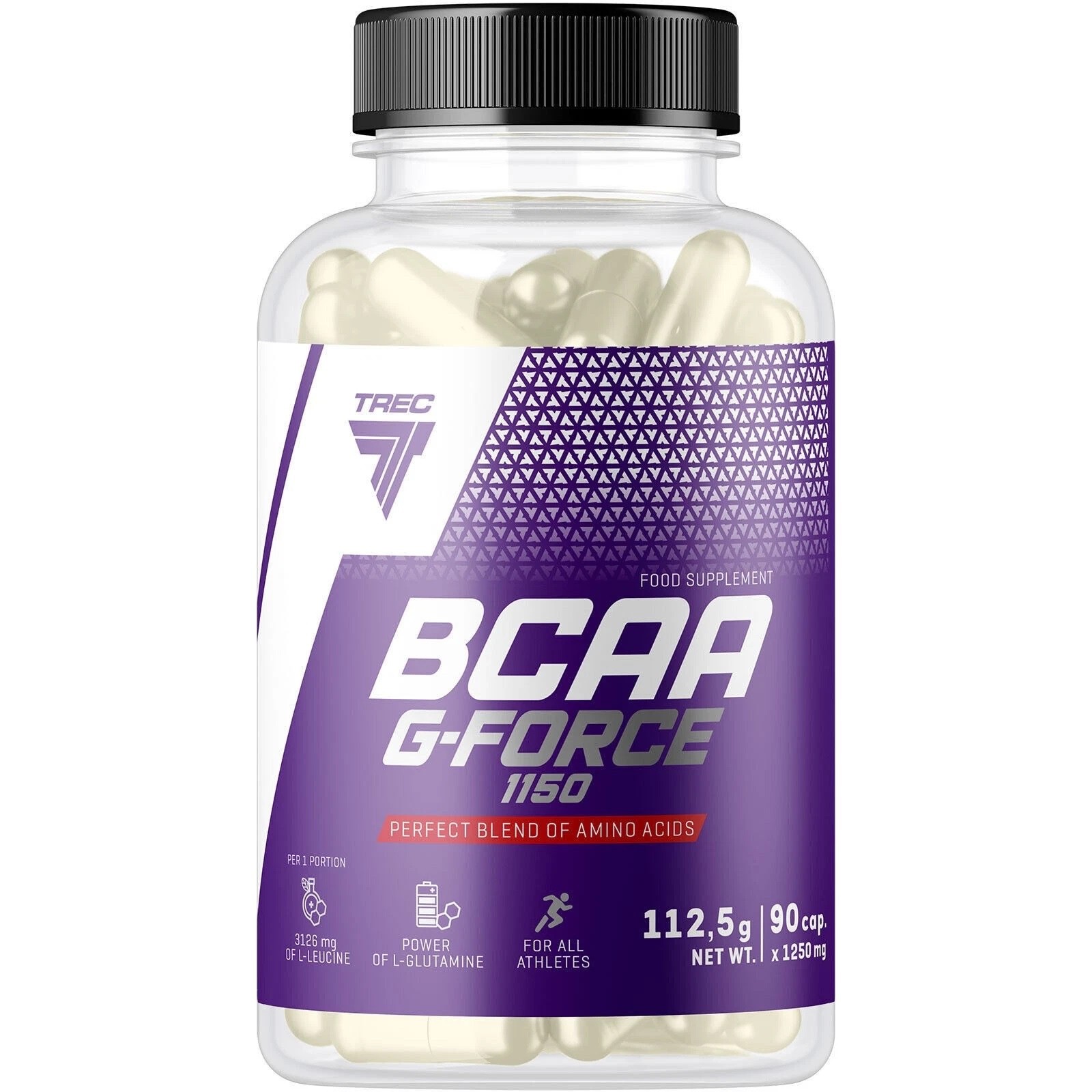TREC NUTRITION BCAA G-FORCE 1150 MUSCLE RECOVERY AMINO ACID GLUTAMINE 90 CAPS