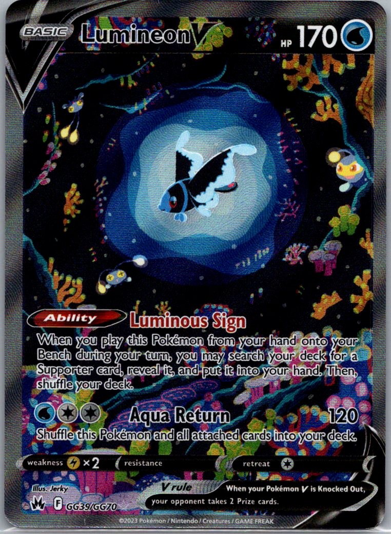 Lumineon V GG39/GG70 Ultra Rare Pokemon Card Crown Zenith: Galarian Gallery
