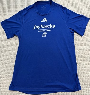 Kansas Jayhawks Blue Adidas Creator Polyester T-Shirt, Men s Medium, NWOT