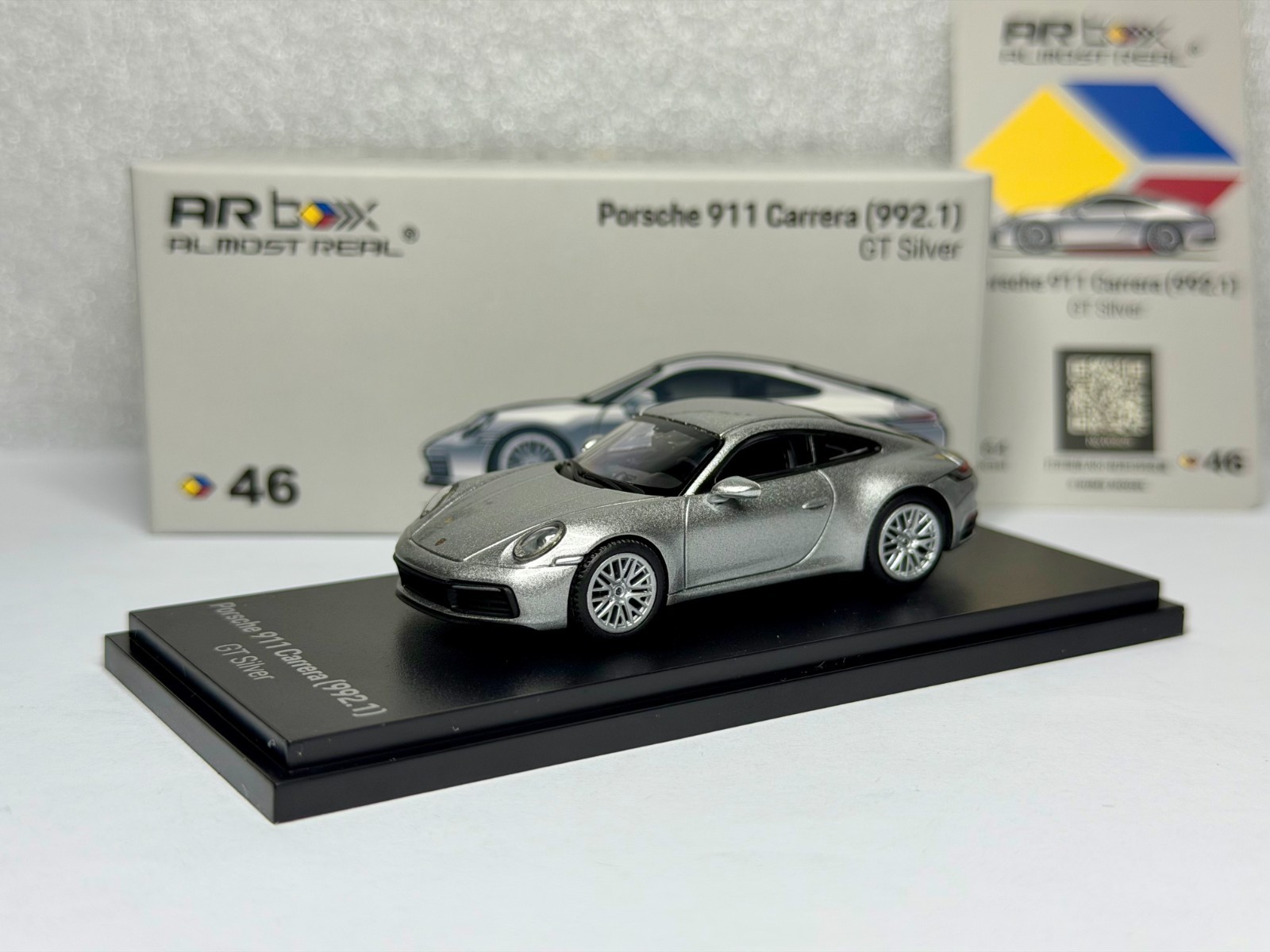 Almost Real 1:64 Porsche 911(992.1) Carrera GT Silver #46 Diecast