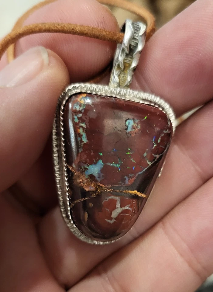 55.70 CT KOROIT BOULDER OPAL NECKLACE 20" CORD - Image 3 of 3