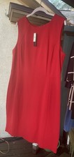 Talbots Women's Sleeveless Sheath Dress Red Fitted Holiday Business Size 16 NEW