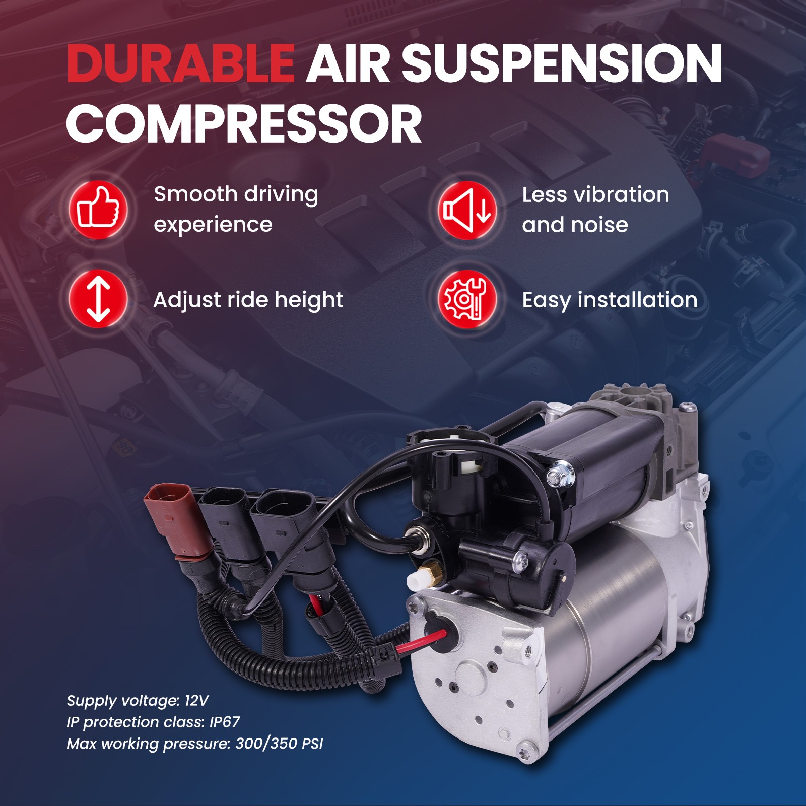 Air Suspension Compressor for Bentley Continental Flying Spur VW Phaeton