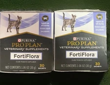 2 Pack Purina FortiFlora Pro Plan Probiotic  For Cats / 60 Sachets 10/26 Expire