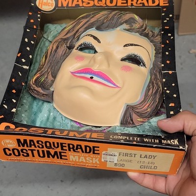 Halco Masquerade Costume Mask Set First Lady Girls Large 12-14 Blue Purple 