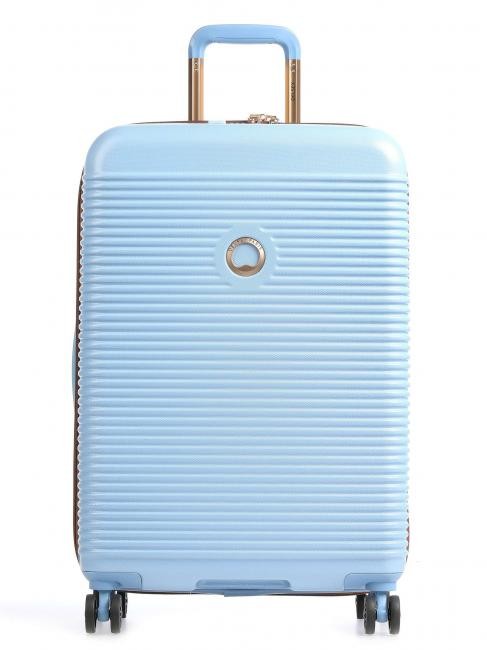 TROLLEY DELSEY freestyle trolley 4 ruote doppie 66 cm CELESTE MED CELESTE 003859