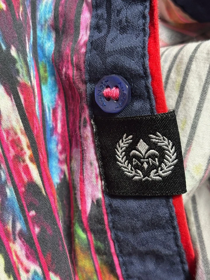 Au Noir Arienzo Button Down Semi-Fitted Shirt Mens Size 9 US 5XL Multicolor - Image 4 of 4