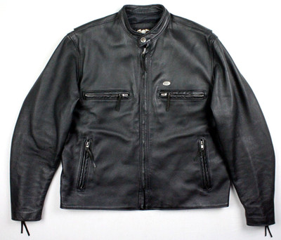Harley-Davidson Vintage Made In USA Leather Cafe Racer Motorcycle Jacket Size XL