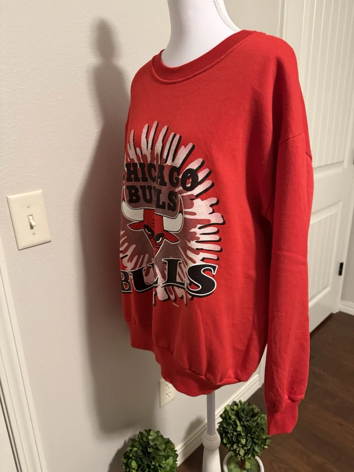 GTS 红色芝加哥公牛队运动衫 XL 码 NBA 篮球复古美国制造 — 第 2/4 张图片