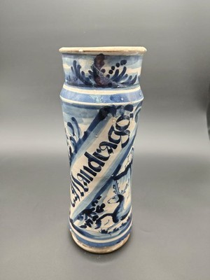 Delft Albarello Apothekergefäß 1680 1740   31,5 cm   Ex Christies Fayence