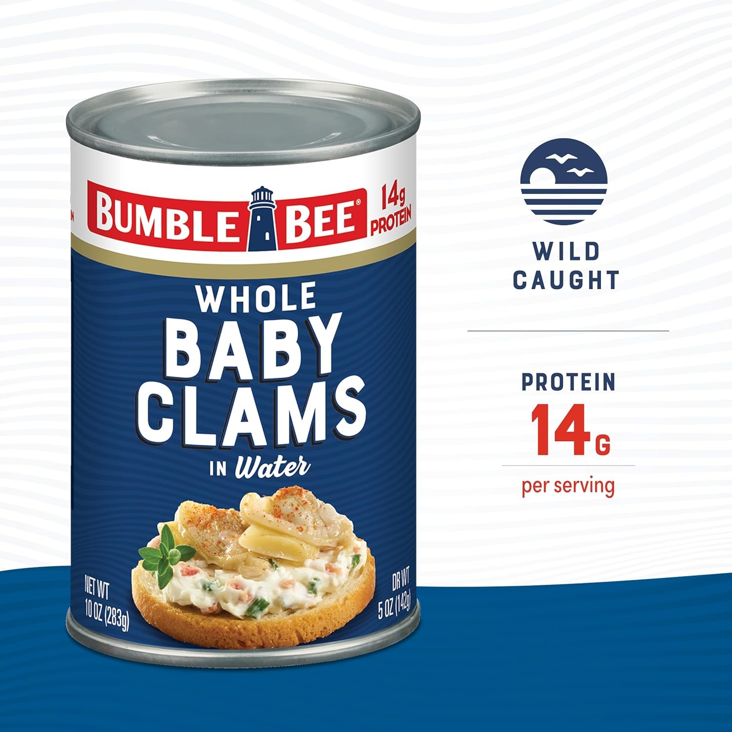 Bumble Bee Whole Baby Canned Clams, 10 oz Can (Pack of 12) - Ready to Eat -... 