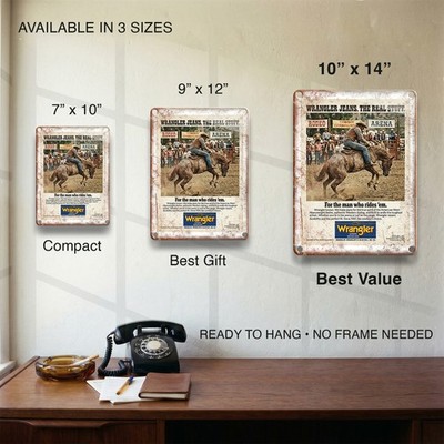 METAL SIGN - WRANGLER JEANS RODEO - VINTAGE AD RETRO WALL DÉCOR | eBay