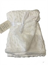 Kolaco Baby Blanket White Dimple Dot Minky Soft Sherpa Fleece Newborn Gift