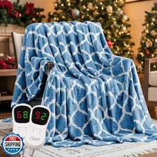 Homemate Heated Blanket Electric Queen Size - 84“x90“ Heating Blanket with 10