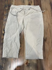 Columbia Women  s Sz 6 Khaki Active Fit Capris With Drawstring And Pockets