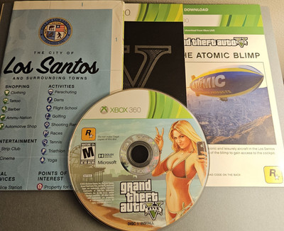 Grand Theft Auto V - Install Disc, Map, Manual, Inserts - Xbox 360 (Incomplete) 