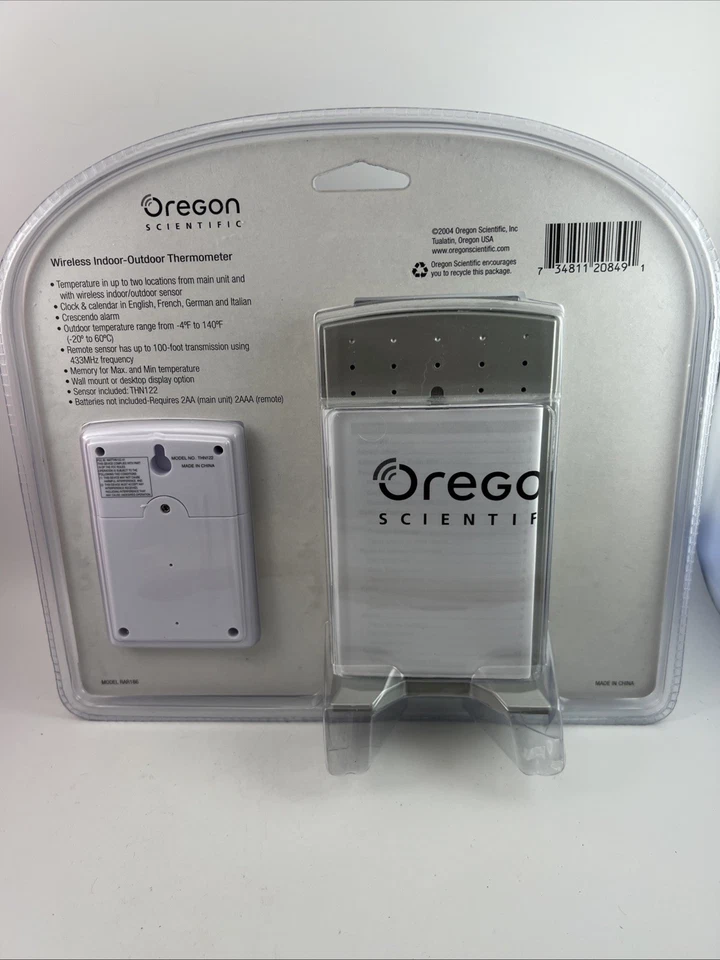 Oregon Scientific RAR186 Wireless Indoor Outdoor Thermometer w/ Dual Alarm Clock - Image 4 of 4