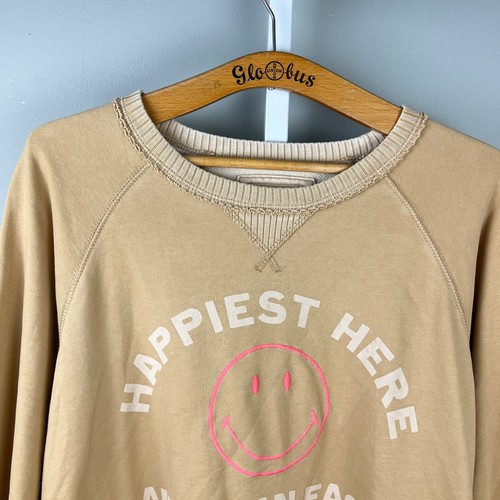 American Eagle Sweatshirt Womens XXL Seriously Lived In Happiest Here Smiley - Picture 3 of 6