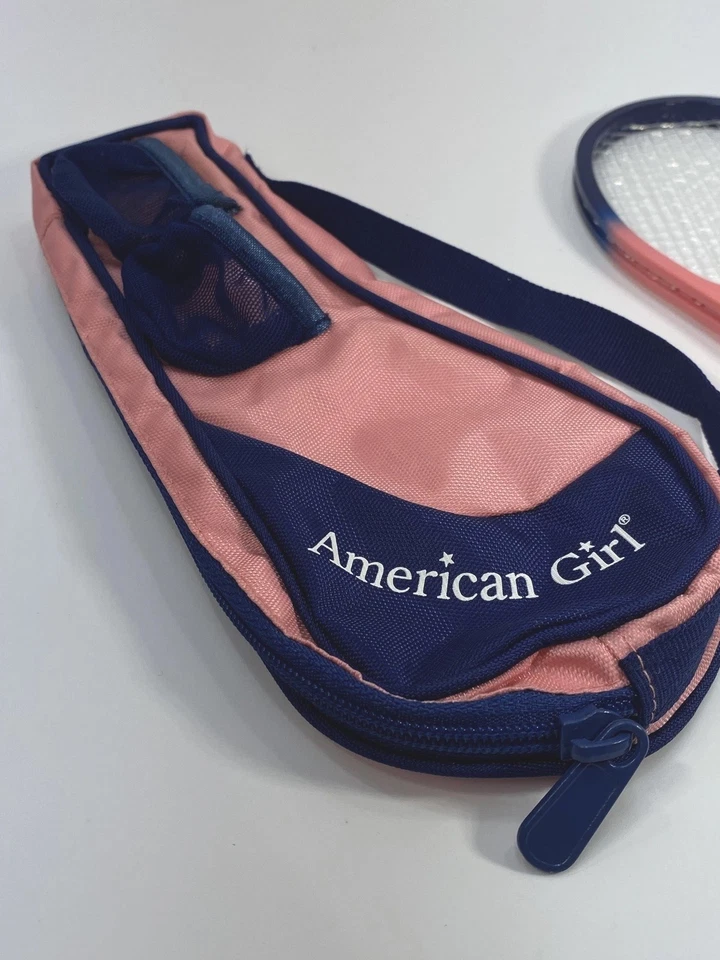 American Girl Doll Tennis Racket & Bag Set AG Pink Blue Sports Accessory Toy - Image 3 of 4