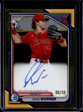 2024 Bowman John Wimmer Chrome Auto 1st Prospect Gold Refractor #/50 Angels