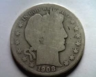 1908-S BARBER HALF DOLLAR ABOUT GOOD / GOOD AG/G NICE ORIGINAL COIN BOBS COINS