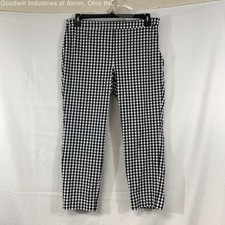 Gently Loved Talbots Black Gingham Women's Chatham Ankle Pants, Sz. 12