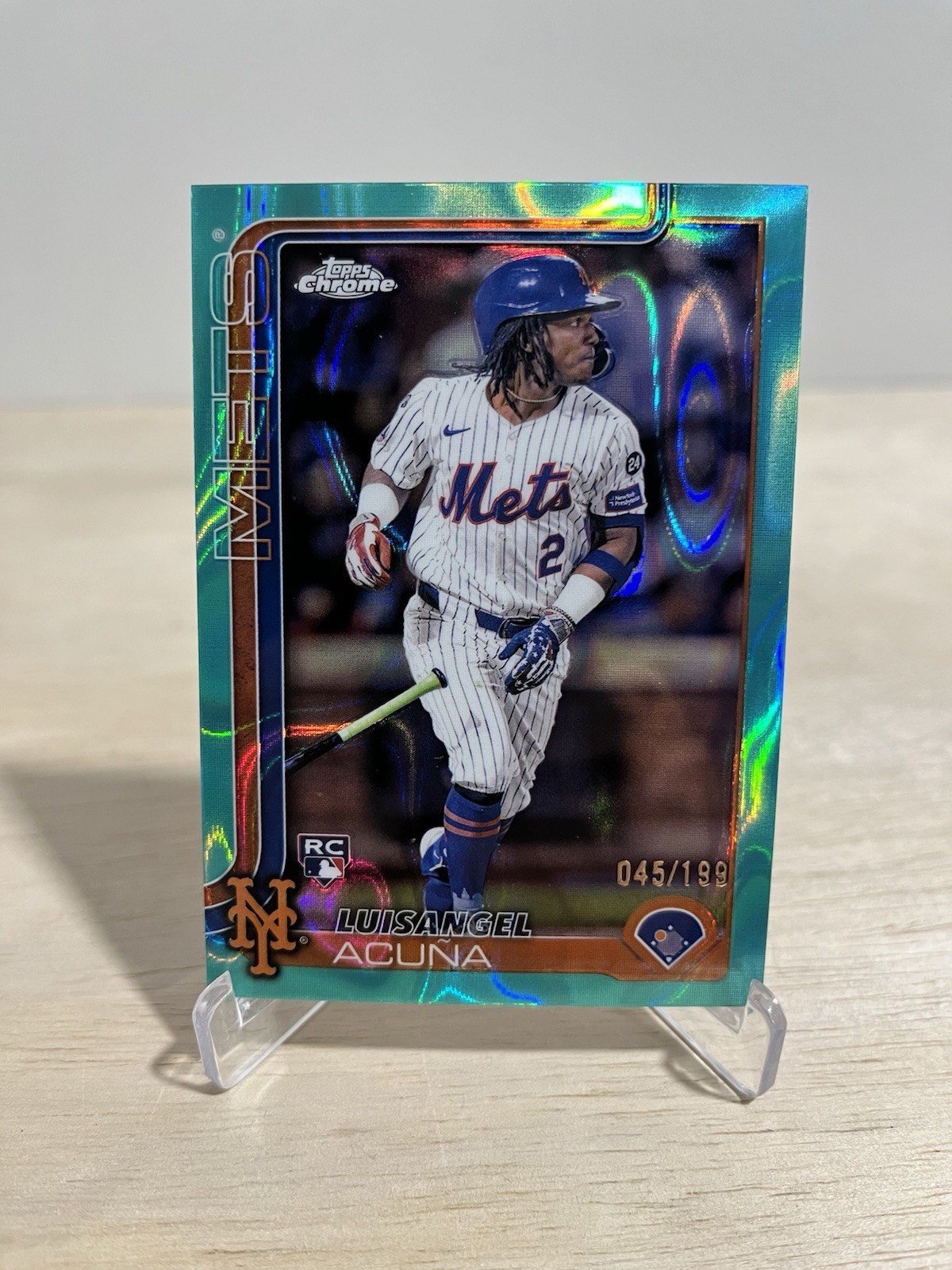2025 Topps Chrome Luisangel Acuna Aqua Lava Refractor /199 #56