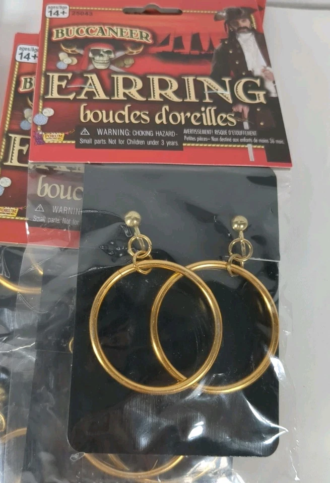 Bucanero Pirata Disfraz Accesorios Parche Ojo Pendientes Halloween Nuevo con Etiquetas Lote de 14 Foto 4 de 4