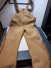 Vintage Key Imperial Bib Coveralls 46 28, 2xl Short, Tan, Insulated, Zip
