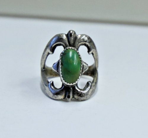 Vintage Sterling grüner Türkis Ring 9,55 Gramm Größe 9 1/2