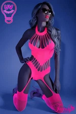 Fantasy Lingerie – Glow - No Promises Bodystocking – Neon Pink – One Size