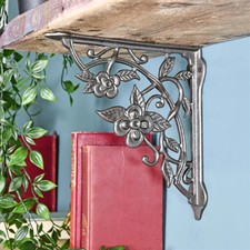 Iron Shelf Bracket Flowers and Vines - 20 x 21cm