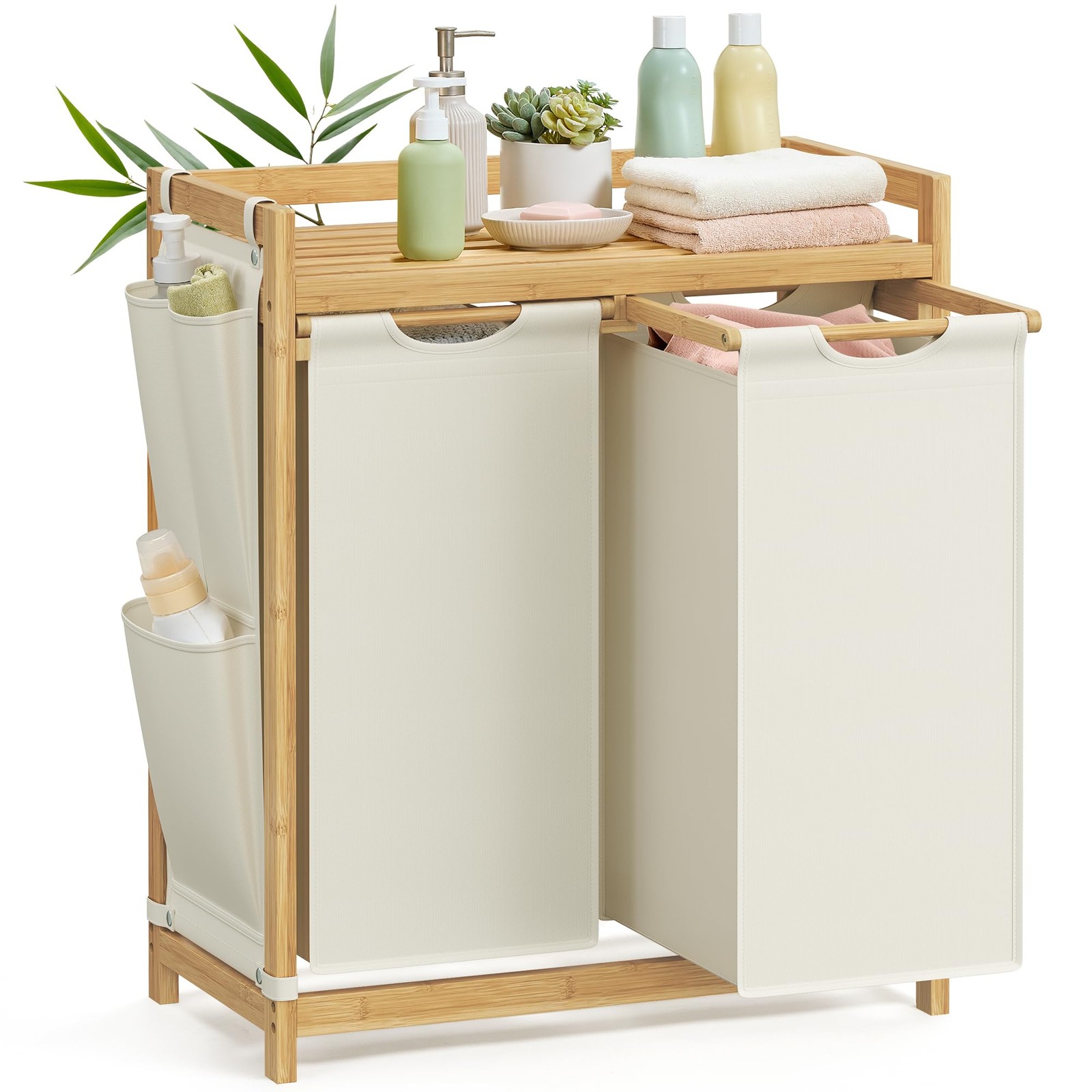 Panier à linge en bambou pour organiser la buanderie ou la chambre parentale