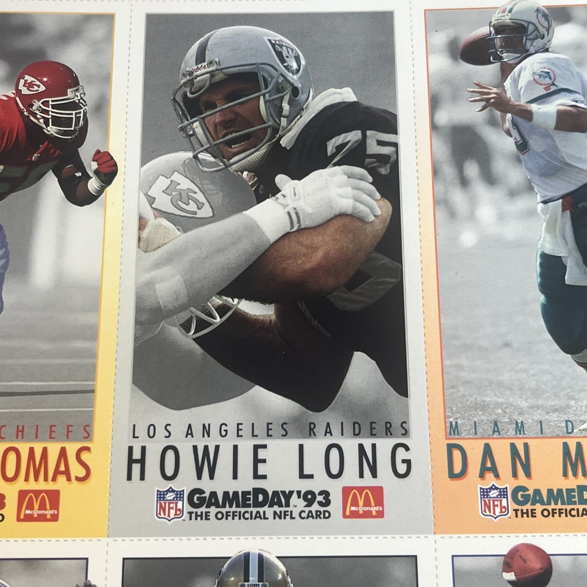 1993 McDonald's NFL Limited Edition GameDay Collector Cards Full Set All  3Sheets | eBay