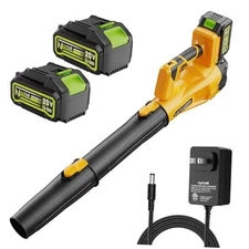 Leaf Blower Cordless 20V, Electric Leaf Blower with 2x4.0 Ah Batteries & Orange