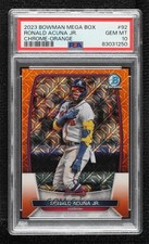 2023 Bowman Mega Box Chrome Orange Mojo Refractor 25/25 Ronald Acuna Jr #92 0p83