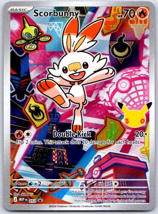 Scorbunny 053 Promo ME: Mega Evolution Promo Pokemon Holo Near Mint