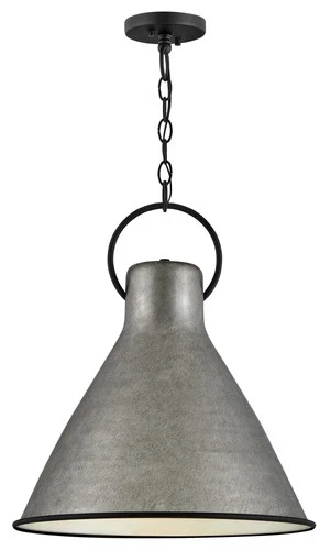Hinkley Lighting 3555 Winnie 1 Light 18"W Pendant - Aged Zinc / Distressed Black - Picture 3 of 8