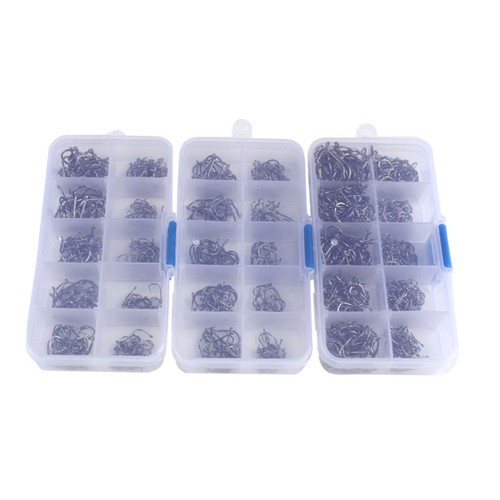 100 PCS Fish Hook Set Fishing Tackle Kit Assortment Bass Hooks Saltwater - Picture 3 of 12