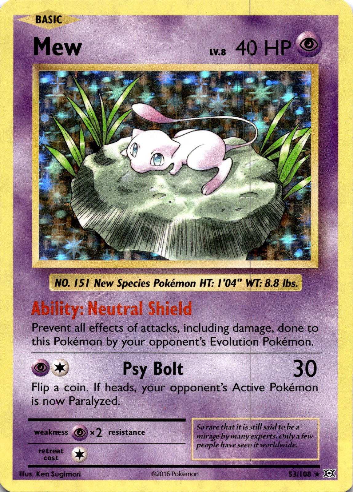 Mew - EVO XY - Evolutions #53/108 Holo Rare Holofoil NM