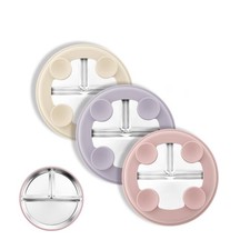 Stainless Steel Suction Plates for Toddlers, 8" Divided Kids Baby Plates with...