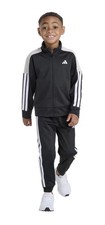 Boy's Adidas 2 Piece Tracksuit Jacket and Pants Set Black Size 7 A15
