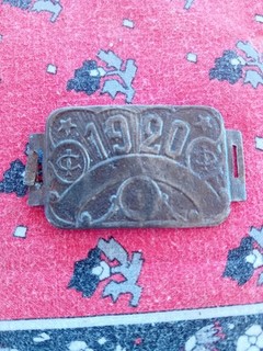 Plaque fiscale vélo ancien 1920