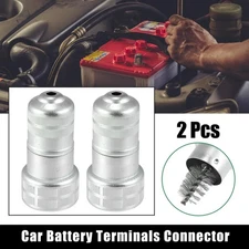 2pcs Car Battery Terminal Protector Terminal Cleaning Brush with Anti Washers