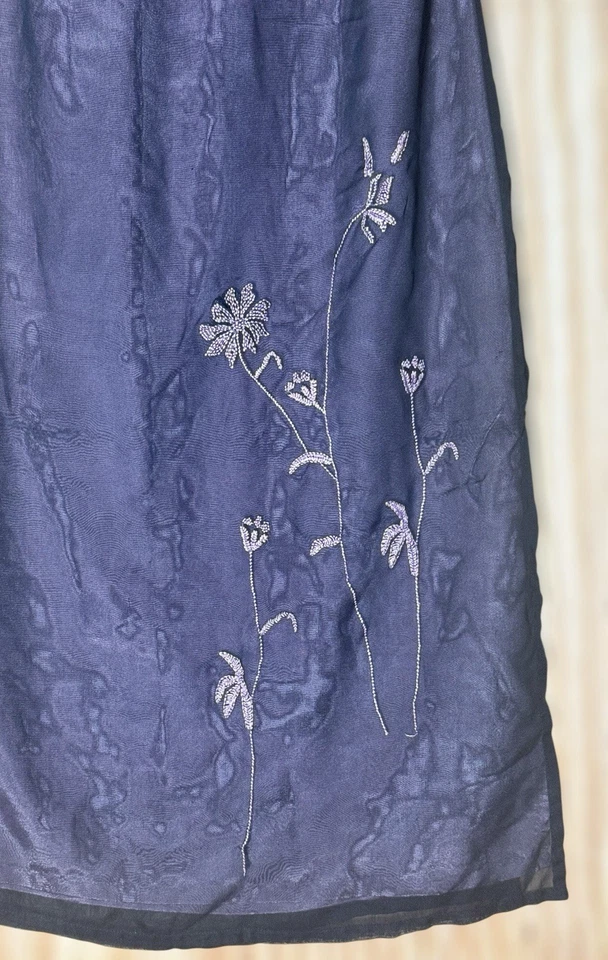 Maxi Falda Floral Whimsigoth De Colección Años 90 Kathie Lee Pequeña Negra Superposición de Gasa Y2K Foto 4 de 4