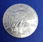 2001 American Silver Eagle Unc. From A Fresh Roll some have faint toning (B14)
